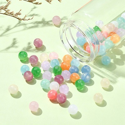 100Pcs 11 Colors Resin Imitation Cat Eye Beads FIND-CJ0003-15-1