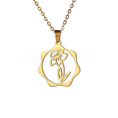 304 Stainless Steel Pendant Necklace PW-WG26640-12-1