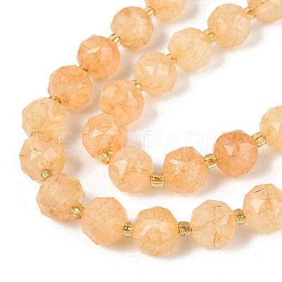 Ombre Effect Dyed Transparent Crackle Glass Beads Strands GLAA-Q111-10MM-06-1