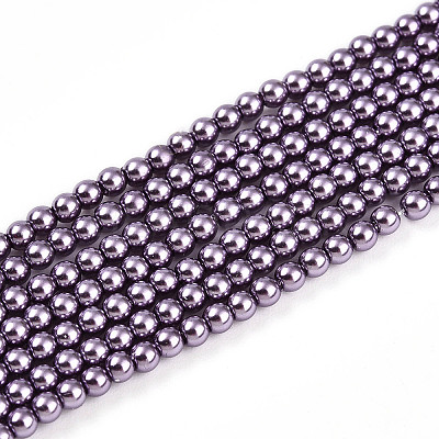 Baking Paint Pearlized Glass Pearl Bead Strands HY-N002-2mm-A14-1