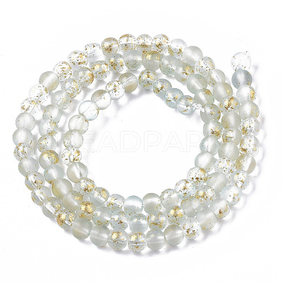 Frosted Spray Painted Glass Beads Strands X-GLAA-N035-03A-C09-1