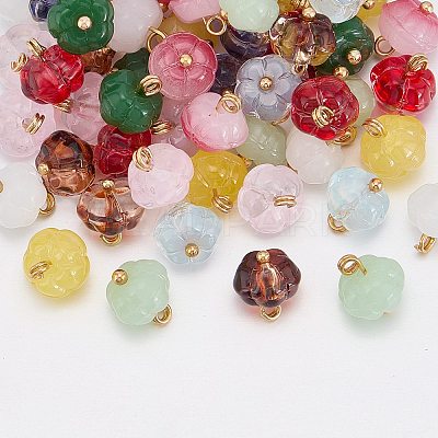 60Pcs 10 Colors Glass Pendants GLAA-GO0001-22-1