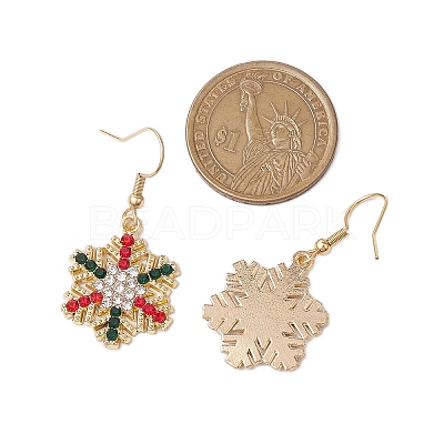 Christmas Alloy Rhinestone Dangle Earrings EJEW-JE06121-02-1