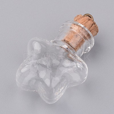 Glass Bottle Pendants X-PALLOY-JF00247-1