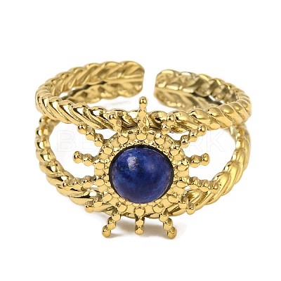 Natural Lapis Lazuli Finger Rings RJEW-Q822-56G-02-1