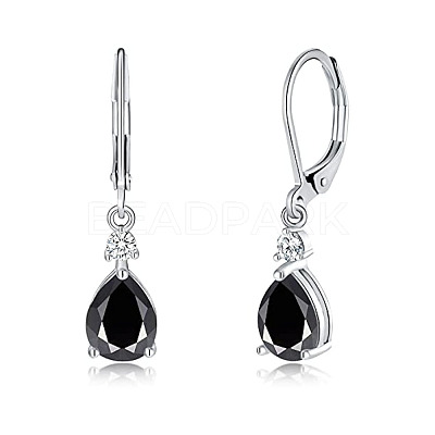 Brass Cubic Zirconia Dangle Earrings FS-WG32116-08-1