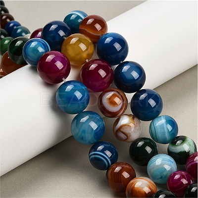 1 Strand Natural Banded Agate Graduated Beads Strands G-PA0002-04A-1