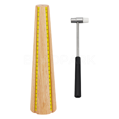 1Pc Jewelry Tool Round Wooden Bracelet Sizing Bangle Mandrel TOOL-PH0001-97-1