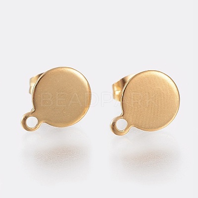 Ion Plating(IP) 304 Stainless Steel Stud Earring Findings STAS-K184-02-01G-1