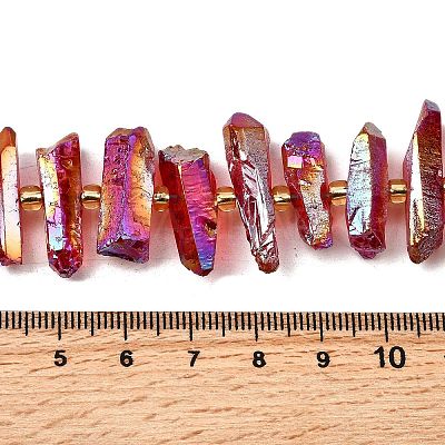 Electroplated Natural Quartz Crystal Beads Strands G-F800-F13-1