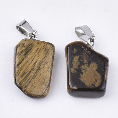 Natural Tiger Eye Pendants G-Q996-15-1