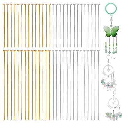 400Pcs 4 Styles 304 Stainless Steel Flat Head Pins STAS-PH0007-42-1