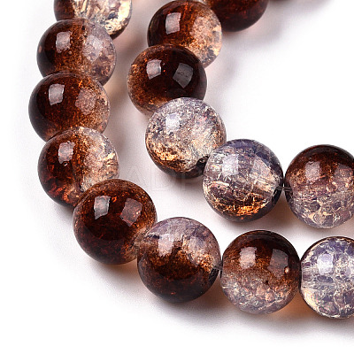 Transparent Crackle Baking Paint Glass Beads X1-DGLA-T003-01C-16-1