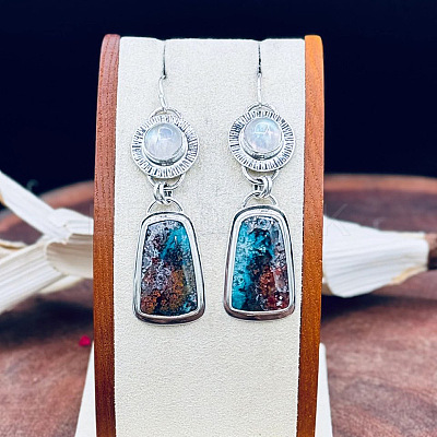 Alloy Enamel Dangle Earrings FS-WG6E131-01-1