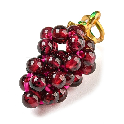 Natural Garnet Round Cluster Pendants G-D094-07G-1