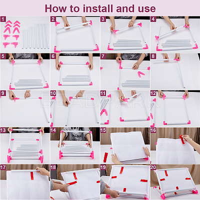 Plastic Scroll Embroidery Frames SENE-WH0007-06-1
