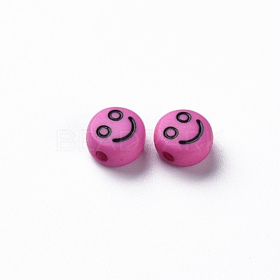 Opaque Camellia Acrylic Beads X-MACR-N008-42-C07-1