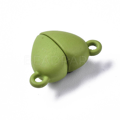 Spray Painted Alloy Magnetic Clasps with Loops PALLOY-T080-19A-03-NR-1