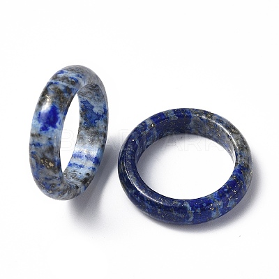Natural Lapis Lazuli Plain Band Ring RJEW-P044-01B-01-1
