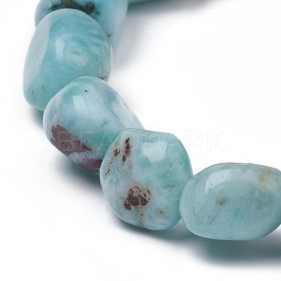 Natural Larimar Stretch Beaded Bracelets BJEW-K213-C21-1