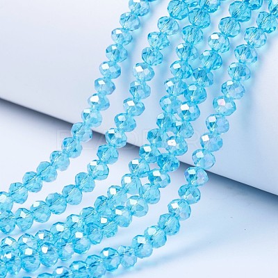 Electroplate Glass Beads Strands EGLA-A034-T6mm-B14-1
