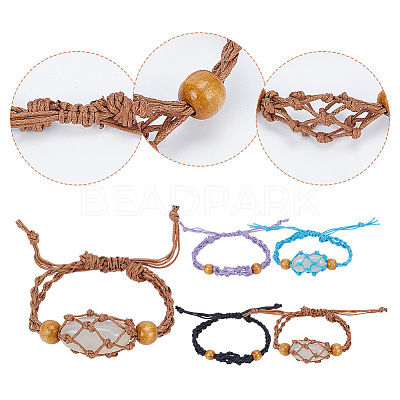 9Pcs 9 Colors Waxed Cotton Cord Braided Bracelets BJEW-PH0004-34B-1