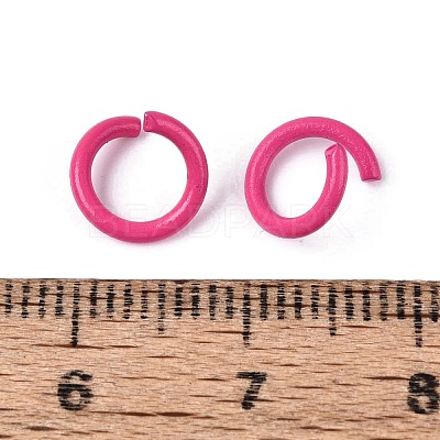 Spray Painted Iron Open Jump Rings IFIN-T017-04B-17-1