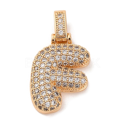 Brass Micro Pave Cubic Zirconia Pendants KK-C076-29F-G01-1