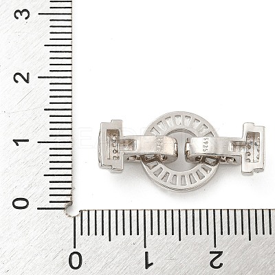 925 Sterling Silver Micro Pave Clear Cubic Zirconia Fold Over Clasps STER-U001-14P-1