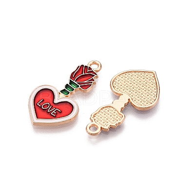 Valentine's Day Theme Alloy Enamel Pendants ENAM-T020-50F-01-1