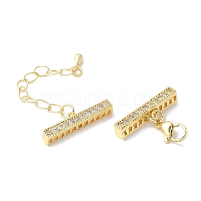 Brass Cubic Zirconia Chain Extender KK-F893-01G-1