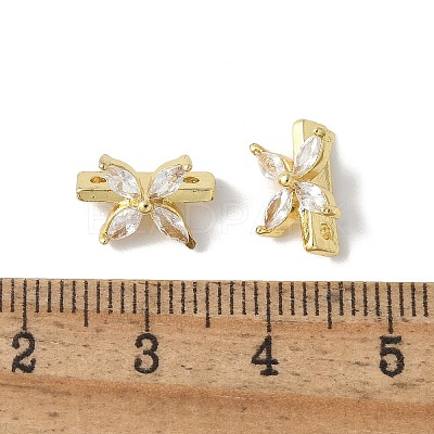 Brass Micro Pave Cubic Zirconia Multi-Strand Links KK-F893-08G-1