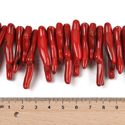 Opaque Acrylic Imitation Coral Beads Strands SACR-P033-01A-07-1