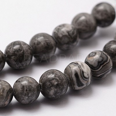 Natural Map Stone/Picasso Stone/Picasso Jasper Bead Strands X-G-D840-60-8mm-1