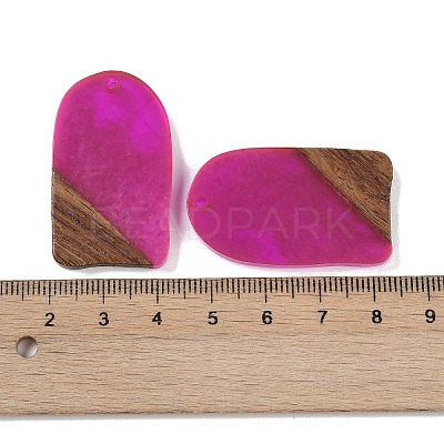Resin & Wood Pendants WOOD-F015-13G-1