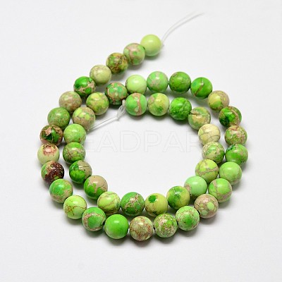 Natural Imperial Jasper Beads Strands G-I122-6mm-M-1