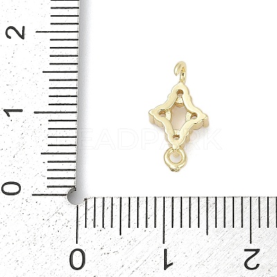 Brass Micro Pave Clear Cubic Zirconia Connector Charms LS-KK-Z094-08G-02-1