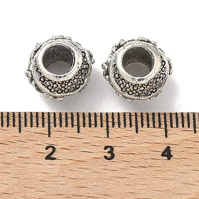 Barrel Antique Silver Plated Metal Alloy Rhinestone European Beads ALRI-Q228-02I-1
