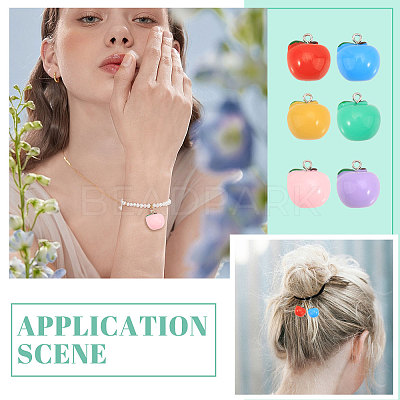 36Pcs 6 Colors Opaque Resin Pendants RESI-CA0001-72-1
