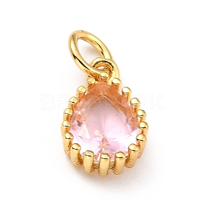 Brass Micro Pave Cubic Zirconia Pendants ZIRC-D120-01G-07-1