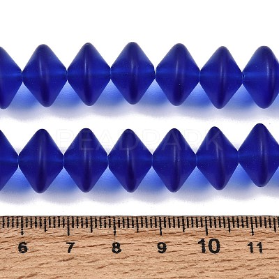 Frosted & Baking Paint Transparent Glass Beads Strands GL-CBA2ED2-03F-1