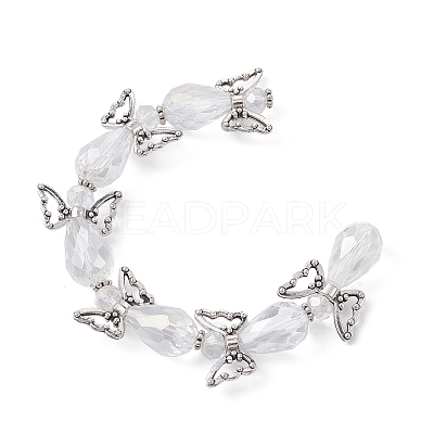 Angel Fairy Shape Electroplate Transparent Glass Beads Strands AJEW-JB01181-03A-1