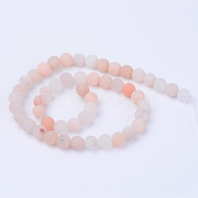 Natural Pink Aventurine Beads Strands G-Q462-6mm-13-1