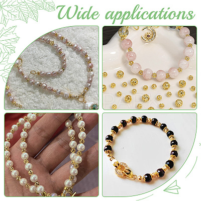 80Pcs 8 Styles Long-Lasting Plated Hollowed Brass Beads KK-PH0006-75-1