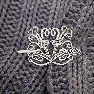 Viking Alloy Hair Clip with Hair Sticks OHAR-WH0001-04C-1