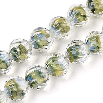 Textured Inner Flower Handmade Lampwork Beads LAMP-T024-07C-1