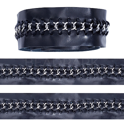 2 Yards Flat PU Imitation Leather Cords OCOR-CL0001-08B-1