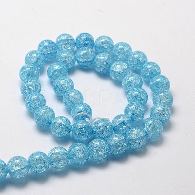 Crackle Glass Round Beads Strands CCG-E001-12mm-01-1