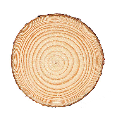Flat Round Natural Pine Wooden Slices WOCR-PW0001-388C-1