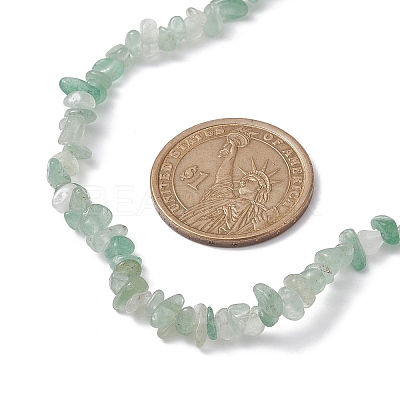 Natural Green Aventurine Chip Beaded Necklace NJEW-JN04616-14-1